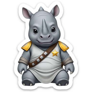  Rhino wearing a Star Wars shirt sticker