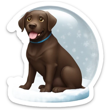 Chocolate lab in snow globe  sticker