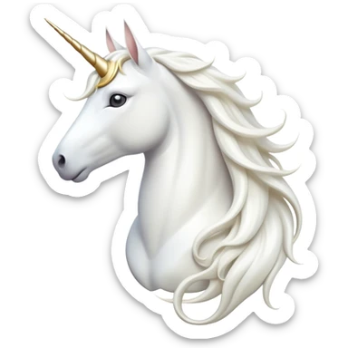 cinematic-beautiful-white-unicorn-emoji,-poised-and-regal,-with-a-slender,-ethereal-form-draped-in-a-pristine-white-color,-a-flowing-mane-and-tail,-and-a-white,-spiraled-horn-that-radiates-pure-light,-simplified-yet-sharp-and-majestic,  sticker