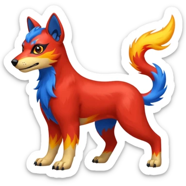 Houndour-Electrike-Fakémon-hybrid-creature (full body)  sticker