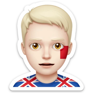 half UK and half crazy face sticker