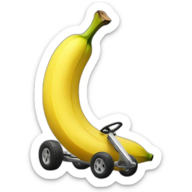 banane qui conduit un kart sticker