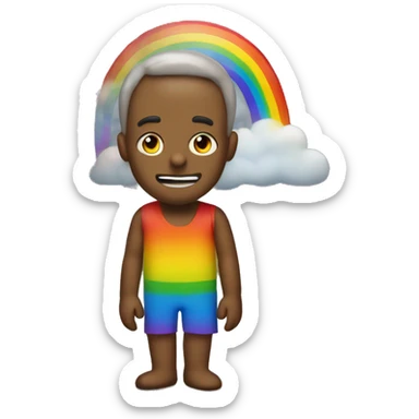 A man pooping rainbows sticker