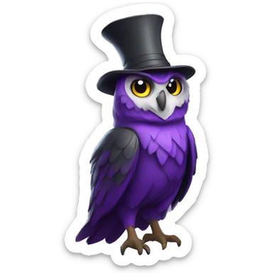 magician wizzard owl violet sticker