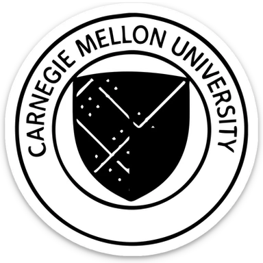 Change the tartan colorway of the Carnegie Mellon University school seal to a different tartan pattern, keep the 'Carnegie Mellon University' text and classic emblem style, no background. sticker