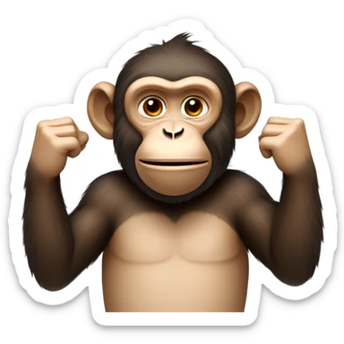 A monkey like the three monkeys. But the hands are on the sides and point upwards. You see the the open inner side of the hands sticker