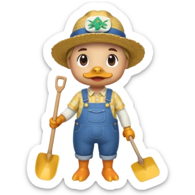 animal crossing character, the animal crossing duck farmer sticker