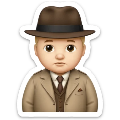 Baby looking like an old tubby mafioso man  sticker