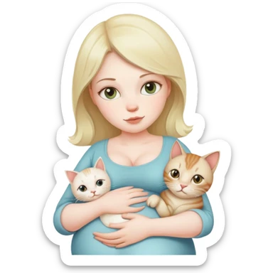 gravida doente com gato sticker
