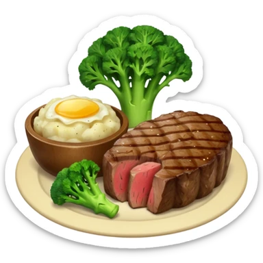 Steak and potatoes with broccoli  sticker