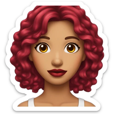 mujer cabello ondulado rojo labios rojos sticker