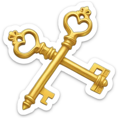 golden crossed skeleton keys sticker
