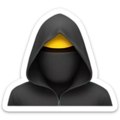 man with a hood that completely covers his head so that we can no longer see his face at all sticker