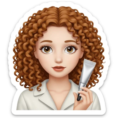 longer curly hair, and pretty withe makeup on giving clean girl vibes sticker