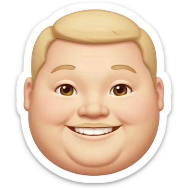 Fat person smiling sticker