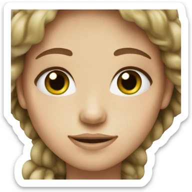 girl whit green eyes brown hair white skin sticker