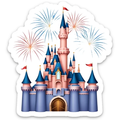 Disneyland paris castle with fireworks sticker