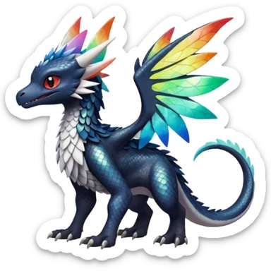 Shiny Colorful Toothless-Trico-Silvally-Fakémon-hybrid-creature (full body)  sticker