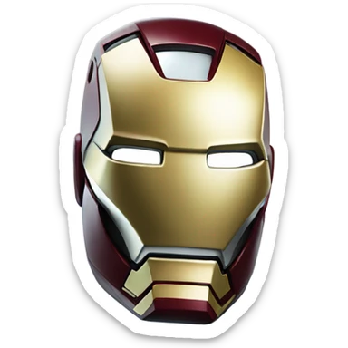 elon mask in iron man suit with open mask sticker