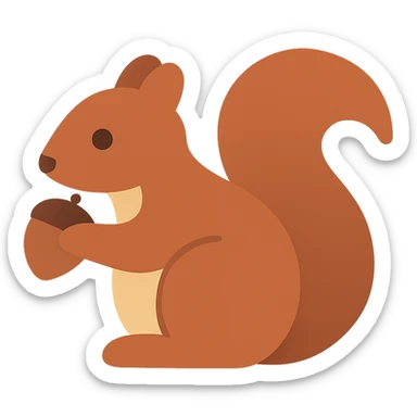 flat design style squirrel eating sticker