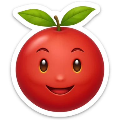 Eu quero um emoji de acerola normal, como todos os outros emojis de fruta sticker