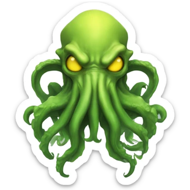 2 Cthulhu, a Cthulhu yellow and  a Cthulhu green sticker