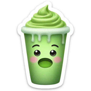 Iced matcha in cute cup sticker