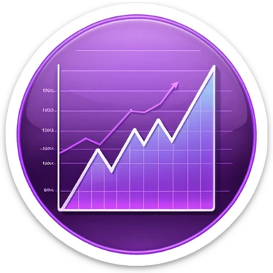 A glowing purple hologram of a line chart sticker