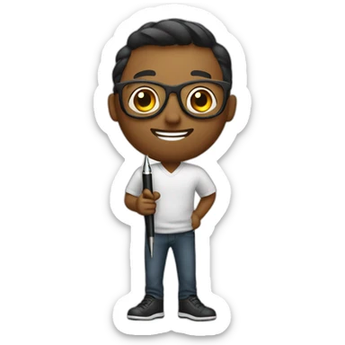 Designer with pen sticker