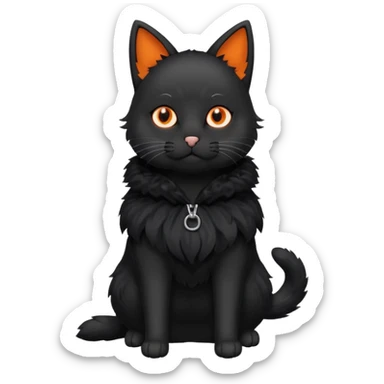 a cat that has a black dog costume on sticker