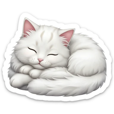 Cat sleep white sticker