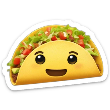 Taco with a face sticker