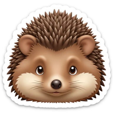 cute friendly hedgehog with sleepy eyes in the evening sticker