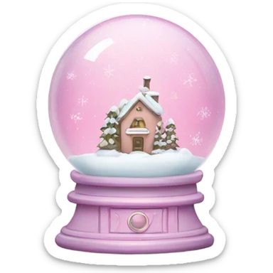Pastel pink snow globe sticker