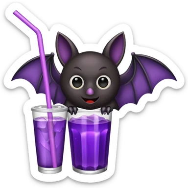 black bat drinkig soda sticker