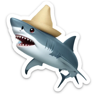 Shark with a hat sticker