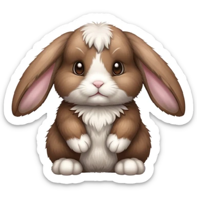 Brown American fuzzy lop bunny  sticker