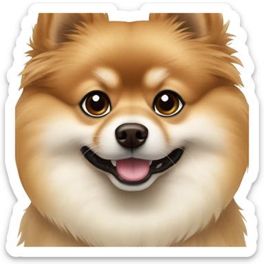 Brown beige cream dark snout pomeranian sticker