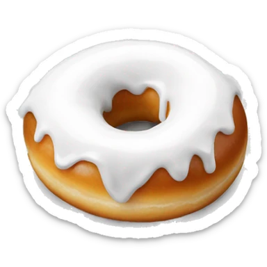 Donut in white glaze sticker