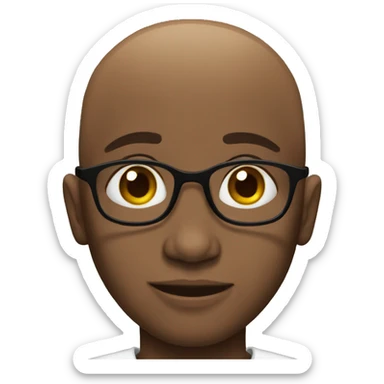 Black bald boy sticker