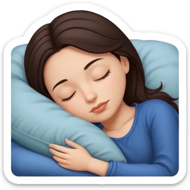 girl with dark brown hair sleeping  sticker
