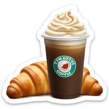 tim hortons vanilla iced coffee with a croissant  sticker