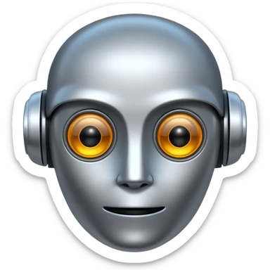 robot head with digital eyes AI emoji sticker
