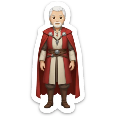 a white haired old man standing in Targaryen themed clothes, full body  sticker
