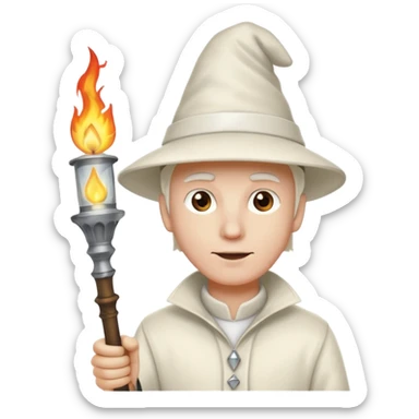 A kkk guy with a torch and pointy hat sticker