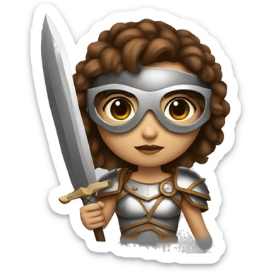 Girl gladiator with brown hair and sunglasses sticker