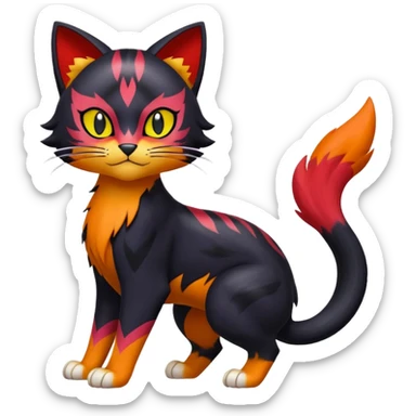 Liepard-Litten-Sprigatito-Pokémon-fusion-creature (full body) sticker