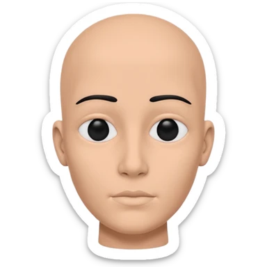 Minimalistic flat vector icon, iOS style, thin black outline on white background. Person silhouette. Black, completely monochrome, matte. no eye sockets, no pupils, no eyebrows, clay render style, modern digital illustration, octane render. sticker