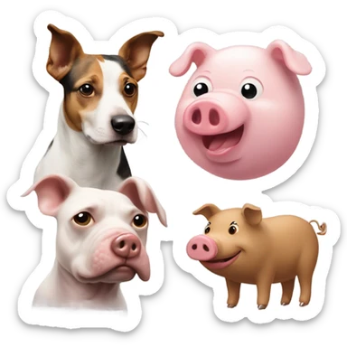 ￼A weenier dog ang a pig mixed together sticker
