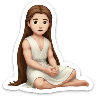 Submissive man on knees wearing female clothes sticker